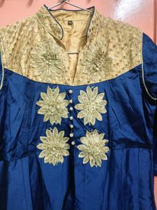 Elegant Blue & Gold Kurta