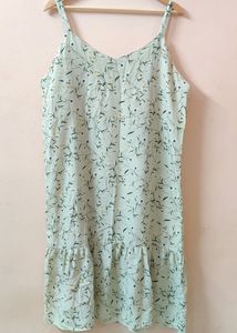 Korean Floral Mint Dress