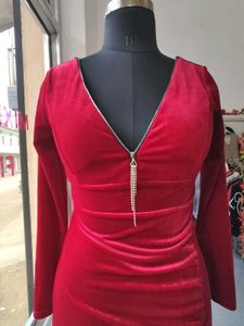 Red Velvet Bodycon Dress