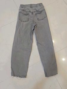 Gray Wide Leg Jeans