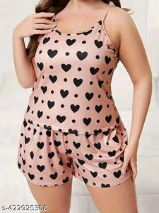 Heart Print Pajama Set