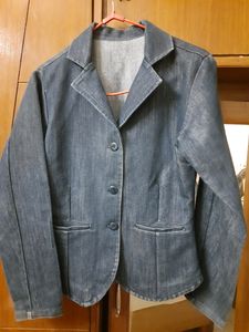 Denim Blazer Navy Blue For Women M SIZE