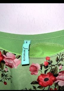 Floral Green georgette  Kurta