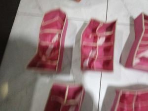 Pink Fabric Drawer Organizers - Set of 5