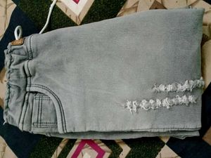 Ripped Grey Denim Jeans