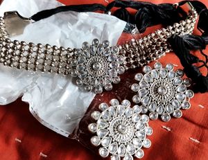 oxidized jewellery ( necklace with earrings)