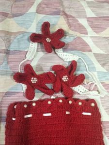 Red Crochet Mermaid Outfit