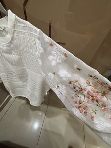 White Embroidered Top