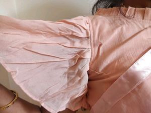 Peach Ruffle  Designer Saree
