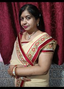 Designer Saree....in Cream Colour With Marron Boar