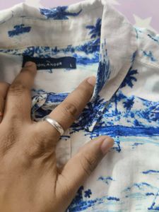 Island Print Button-Down Shirt