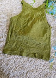Olive Green Halter Top &amp; Jeans