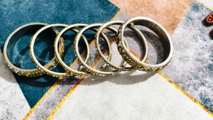 Set of Six Gold-tone Bangles