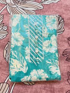 Aqua Floral Kurti Set
