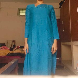 Teal Long Sleeve Knit Kurta