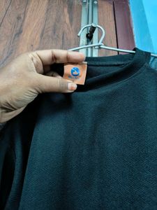 Black Tulle Sleeve Top