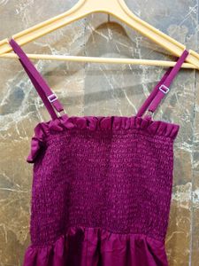 Burgundy Smocked Jumpsuit