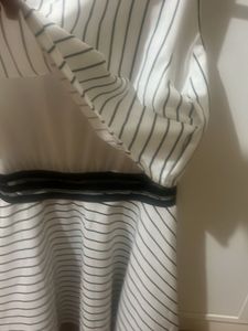 New White Stripe Mini Dress