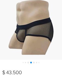 Men&#39;s Blue Mesh Large Fishnet Briefs.
