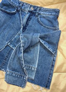 Slit Denim Skirt