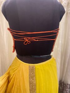 Yellow ready to wear saree