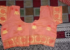 Peach Banarasi Saree