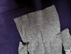 Gray Long Sleeve Mini Dress