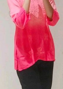 Pink Embroidered Kurta/Top