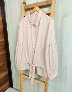 Designer Peach Colour Shirt Size-46