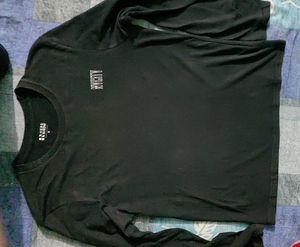 'Here & Now' black full sleeves regular fit tshirt