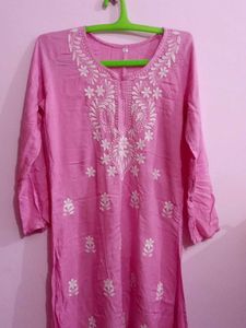 Pink Embroidered Kurti