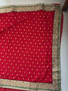 Red Embroidered Saree