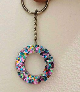 Glitter Donut Keychain