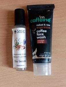 M Caffeine Facewash With Sage Apothecary Day Serum