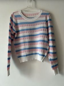 Striped Knit Pullover Sweater