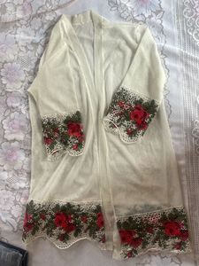 Beautiful Stretchable Shrug With Crochet Lace
