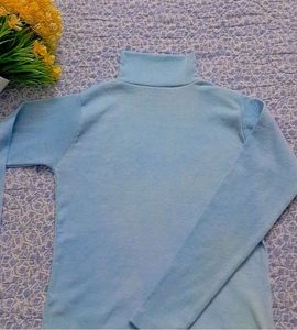 Pretty Pastel Blue Long Sleeved Turtleneck