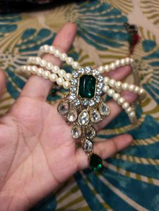 Emerald &amp; Pearl Jewelry Set