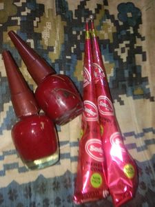 New Mehendi Cones, Red Nailpaint Eartops
