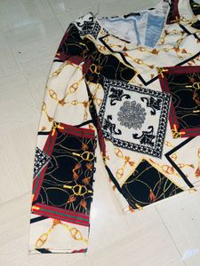 Shein Patterned V-Neck Blouse