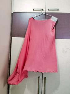 Pink One Side Sleeveless Top
