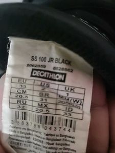 Black Sneakers UK size 1 Decathlon