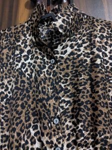 Animal Cheetah Print Ruffled Tiered Dress