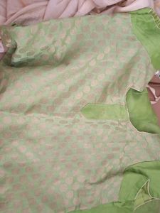 Ethnic Kurta Set - Green &amp; White