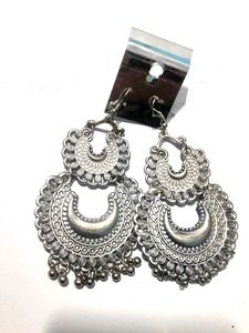 Oxidised Ear Long Jhumkas