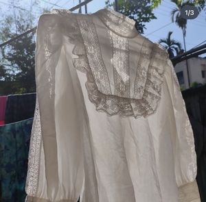 White Cute Lace Design Shirt🤍💕