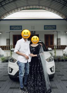 Black And Grey Engagement Lehanga