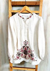 Embroidered Striped Women's Top size-38-40