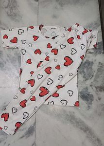 Heart Print Pajama Set