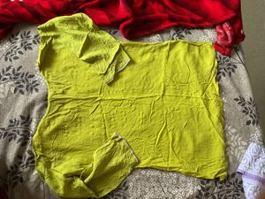 Embroidered Green Short Kurta
